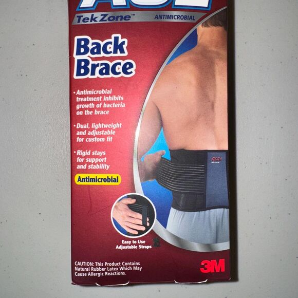 ACE Back Brace Lumbar Abdominal Belt TekZone Antimicrobial Comfortable Elastic - Picture 4 of 6